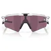 Image de Lunettes de soleil Oakley, modèle Sphaera Slash, rectangulaires, unies, référence Oo9499, couleur transparente mate / noir, verres Prizm Road, largeur de 36 mm