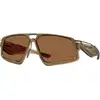 Image de Oakley Unisex Oakley OO6029 MASSILLON 602903 Lunettes de soleil Titane Marron Bronze Carré Normale