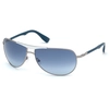 Image de Web - Lunettes de soleil pour hommes WE0273- forme goutte, couleur ruthénium clair brillant, verres couleur bleu ombré,