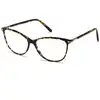 Image de TOM FORD Femme TOM FORD FT5616-B 56 Montures optiques Acétate Havane Carré Normale Blue Anti Light - pour PC