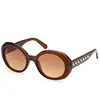 Image de Swarovski Femme Swarovski SK0371 48F Lunettes de soleil outlet Acétate Marron Sombre Marron Ronde Normale Ombré