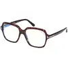 Image de TOM FORD Femme TOM FORD FT5908-B 052 Montures optiques Acétate Havane Géométrique Normale