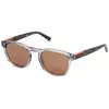 Image de Timberland Homme Timberland TB00007 20H Lunettes de soleil Injecté Gris Marron Ronde Polarisé