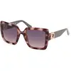 Image de Guess Femme Guess GU00103 55B Lunettes de soleil Injecté Havane Fumée Carré Normale Ombré
