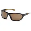 Image de Timberland Homme Timberland TB00035 01H Lunettes de soleil Injecté Noir Marron Carré Polarisé