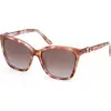 Image de Lunettes de soleil Guess GU00191 pour femme, marron clair/avana, 56/16/140