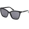 Image de Guess Femme Guess GU00191 01A Lunettes de soleil Injecté Noir Fumée Carré Normale