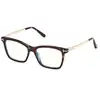 Image de TOM FORD Femme TOM FORD FT6194-B 52 Montures optiques Acétate La Havane Carré Normale
