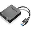 Image de Lenovo Universal USB 3.0 to VGA/HDMI adaptateur graphique USB Noir - Neuf