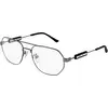 Image de Balenciaga Unisex Balenciaga BB0117O 001 Montures optiques Métal Gris Transparent Pilote