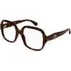 Image de Gucci Femme Gucci GG0799O 002 Montures optiques Acétate Havane Transparent Carré