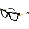Image de Bottega Veneta Femme Bottega Veneta BV1243O 001 Montures optiques Acétate Noir Carré