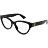 Image de Gucci Femme Gucci GG1581O 001 Montures optiques Injecté Noir Transparent Ronde