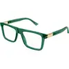 Image de Gucci Homme Gucci GG1504O 007 Montures optiques Acétate Vert Transparent Carré