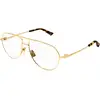 Image de Bottega Veneta Unisex Bottega Veneta BV1302O 001 Montures optiques Métal Or Transparent Pilote
