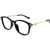 Image de Gucci Femme Gucci GG1745OA 001 Montures optiques Acétate Noir Transparent Ronde
