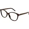 Image de SAINT LAURENT Femme SAINT LAURENT SL M112 007 Montures optiques Acétate Marron Transparent Ronde