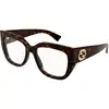 Image de Gucci Femme Gucci GG1846O 002 Montures optiques Acétate Havane Transparent Papillon