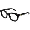 Image de Gucci Femme Gucci GG1831O 005 Montures optiques Injecté Noir Transparent Carré