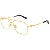 Image de Bottega Veneta Homme Bottega Veneta BV1384O 001 Montures optiques Métal Or Transparent Pilote