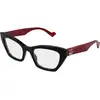 Image de Gucci Femme Gucci GG1334O 004 Montures optiques Acétate Noir Transparent Cat Eye