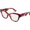 Image de Gucci Femme Gucci GG2008O 002 Montures optiques Acétate La Havane Transparent Papillon