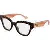 Image de Gucci Femme Gucci GG1424O 014 Montures optiques Acétate La Havane Transparent Ronde