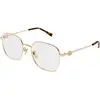 Image de Gucci Femme Gucci GG2006OA 003 Montures optiques Métal Or Transparent Ronde