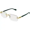Image de Gucci Homme Gucci GG1221O 005 Montures optiques Métal Or Transparent Carré