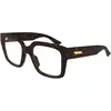 Image de Bottega Veneta Femme Bottega Veneta BV1409O 002 Montures optiques Acétate La Havane Transparent Carré