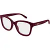 Image de Gucci Femme Gucci GG2104O 003 Montures optiques Injecté Bordeaux Transparent Carré