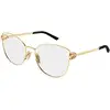 Image de Gucci Femme Gucci GG2049O 001 Montures optiques Métal Or Transparent Papillon