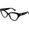 Image de Balenciaga Femme Balenciaga BB0482O 001 Montures optiques Acétate Noir Transparent Cat Eye