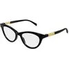 Image de Gucci Femme Gucci GG2034O 001 Montures optiques Acétate Noir Transparent Cat Eye