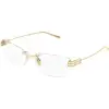 Image de Balenciaga Femme Balenciaga BB0490O 004 Montures optiques Métal Or Transparent Carré