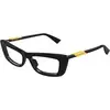 Image de Bottega Veneta Femme Bottega Veneta BV1449O 001 Montures optiques Acétate Noir Transparent Carré