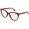 Image de Gucci Femme Gucci GG0093O 010 Montures optiques Acétate Bordeaux Transparent Ronde