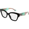 Image de Gucci Femme Gucci GG1424O 018 Montures optiques Acétate Noir Transparent Ronde
