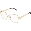 Image de Chloé Femme Chloé CH0356O 004 Montures optiques Métal Or Transparent Papillon