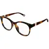 Image de Chloé Femme Chloé CH0375O 002 Montures optiques Acétate La Havane Transparent Ronde