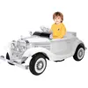 Image de Voiture électrique pour enfants Mercedes Benz Oldtimer Retro Klassiker , batterie 12V & 2 modes de conduite , mode parents-enfants & fonction musique , blanc