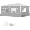 Image de Yakimz Pavillon Camping Mariage Tente de réception Pavillon de jardin Tente de réception PE Bâche 3x6m Blanc