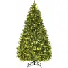 Image de Costway   Sapin De Noël Artificiel 210 Cm   Arbre Lumineux Avec Lumière Led Blanc Chaud   Pommes De Pin Décoratives   Pied En Métal   Matériaux Pvc Et Pe