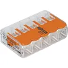 Image de Wago - Borne De Raccordement 221-415-1 Flexible: 0.14-4 Mm² Rigide: 0.2-4 Mm² Nombre De Pôles: 5 Transparent, Orange 1 Pc(s) Q661261