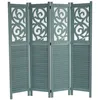 Image de Paravent 4 Panneaux En Bois Vert 170x160cm Par04034