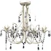 Image de Lustre Plafonnier Suspendu Lampe Antique Cristal 42,5 Cm Blanc