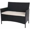 Image de Décoshop26 - Banc De Jardin Banquette En Polyrotin Anthracite Chiné Avec Coussin Crème Mdj04134