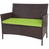 Image de Décoshop26 - Banc De Jardin Banquette En Polyrotin Marron Chiné Avec Coussin Vert Mdj04137