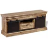 Image de Helloshop26 - Meuble Télé Buffet Tv Télévision Design Pratique Avec 2 Portes Coulissantes Bois De Manguier Massif