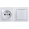 Image de Interrupteur + prise saillie complet Alréa, SCHNEIDER ELECTRIC, blanc